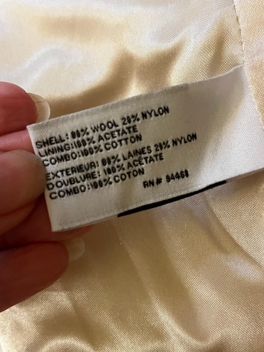Laundry by Shelli Segal Ivory Wool Military Inspired Coat Size 2 - Picture 15 of 16